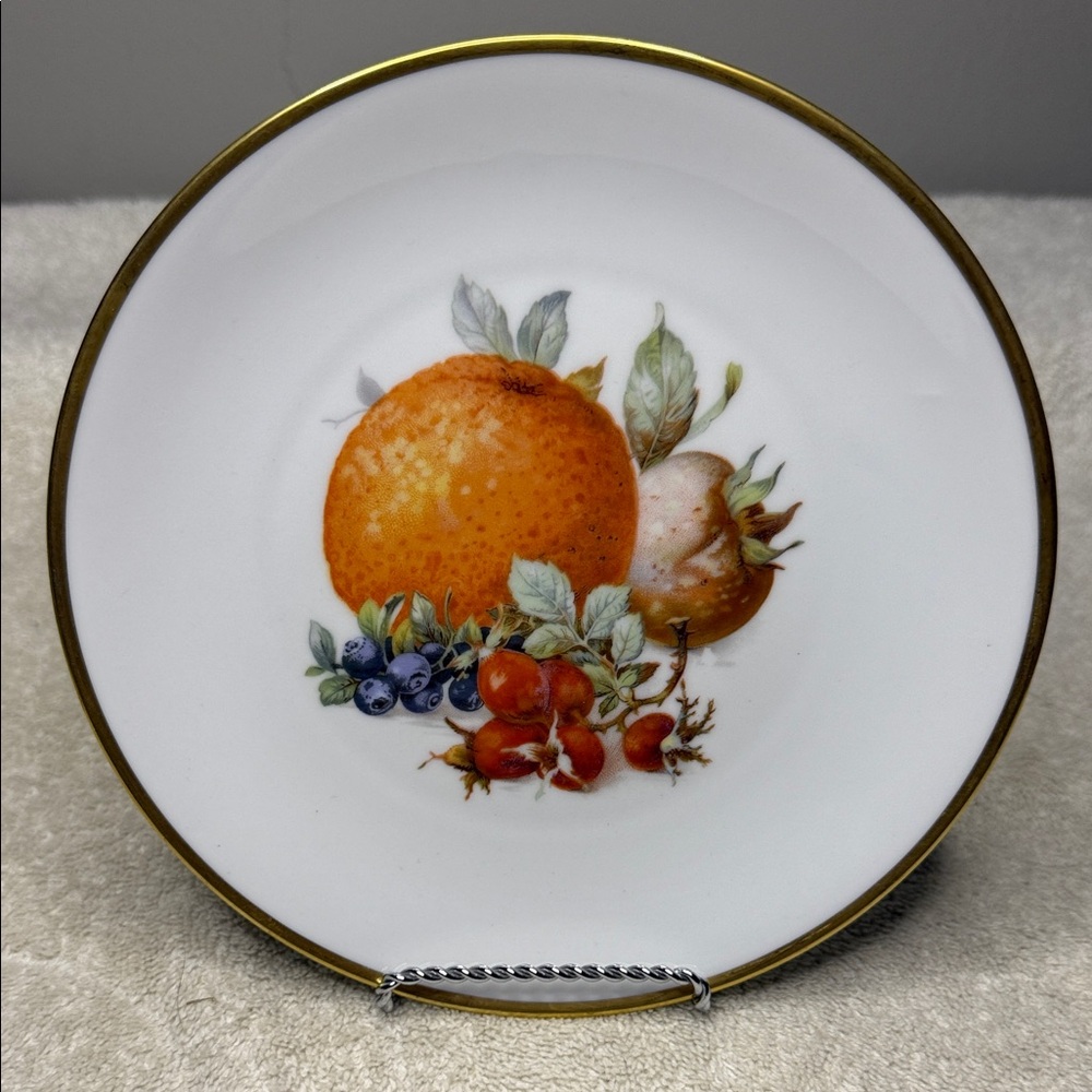 Vintage Eschenbach Bavaria Fruit Accent Plate, Gold Rim (1940s) [C]